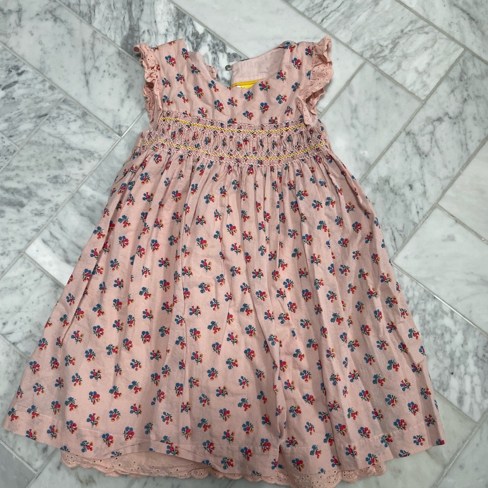 Girls Mini Boden smocked dress.